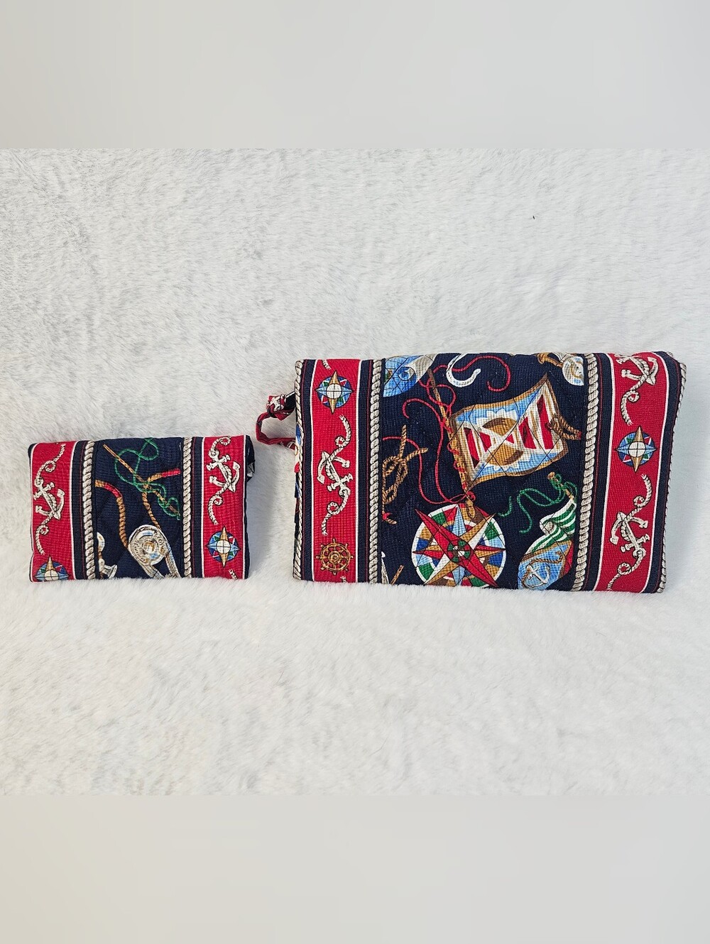Vintage Retired Vera Bradley Indiana Regatta Nautical Wallet And Coin Purse Set - Picture 4 of 8